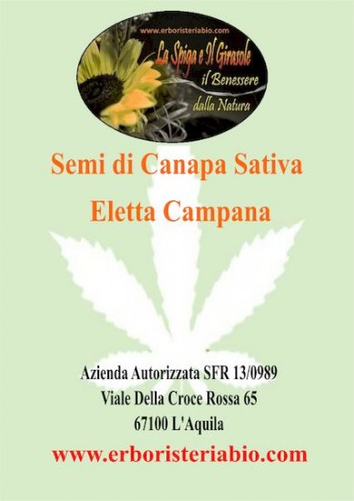 Eletta Campana Selected Hemp Seeds 50gr - Click Image to Close
