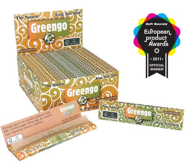 Z Greengo King Size Slim Unbleached Rolling Papers - Click Image to Close
